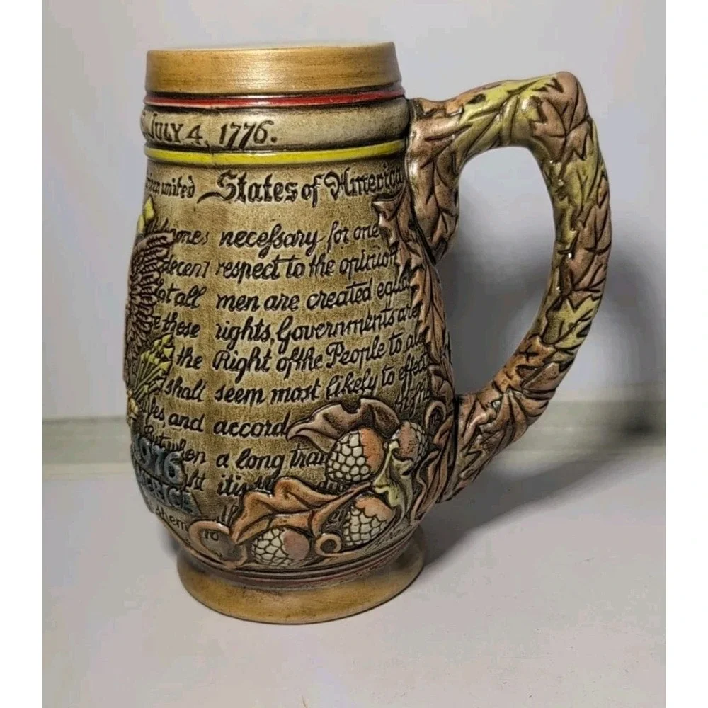 Vintage 1776 200 Years Anheuser Declaration Independence Ceramarte Beer Stein